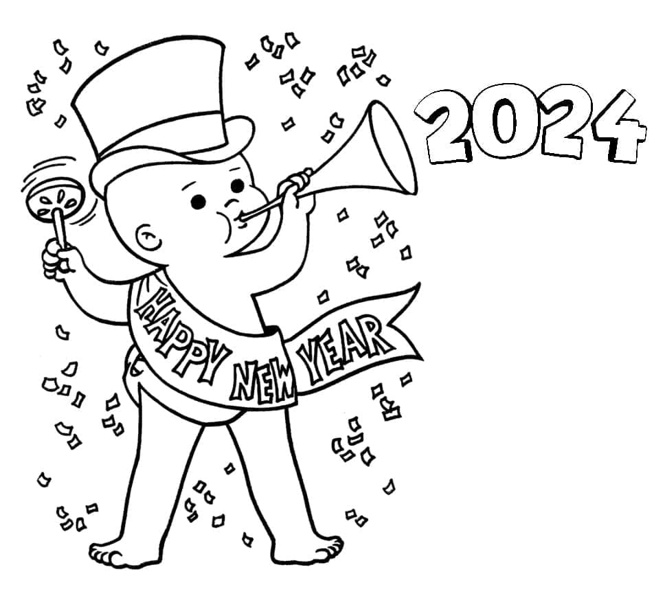Раскраска Новый год 2024 (12)