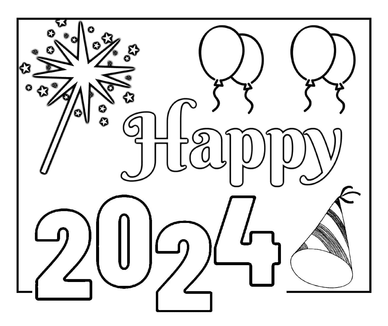 Раскраска Новый год 2024 (18)