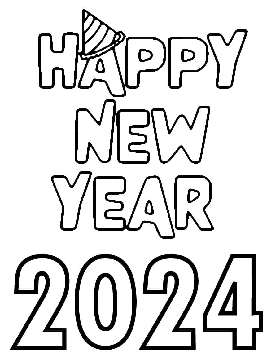 Раскраска Новый год 2024 (2)