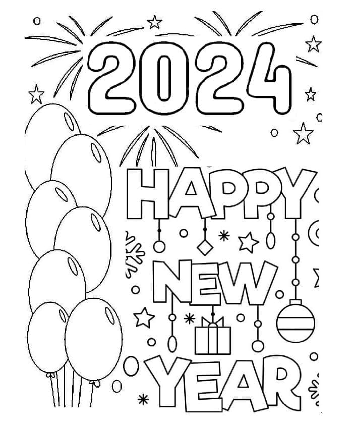 Раскраска Новый год 2024 (4)