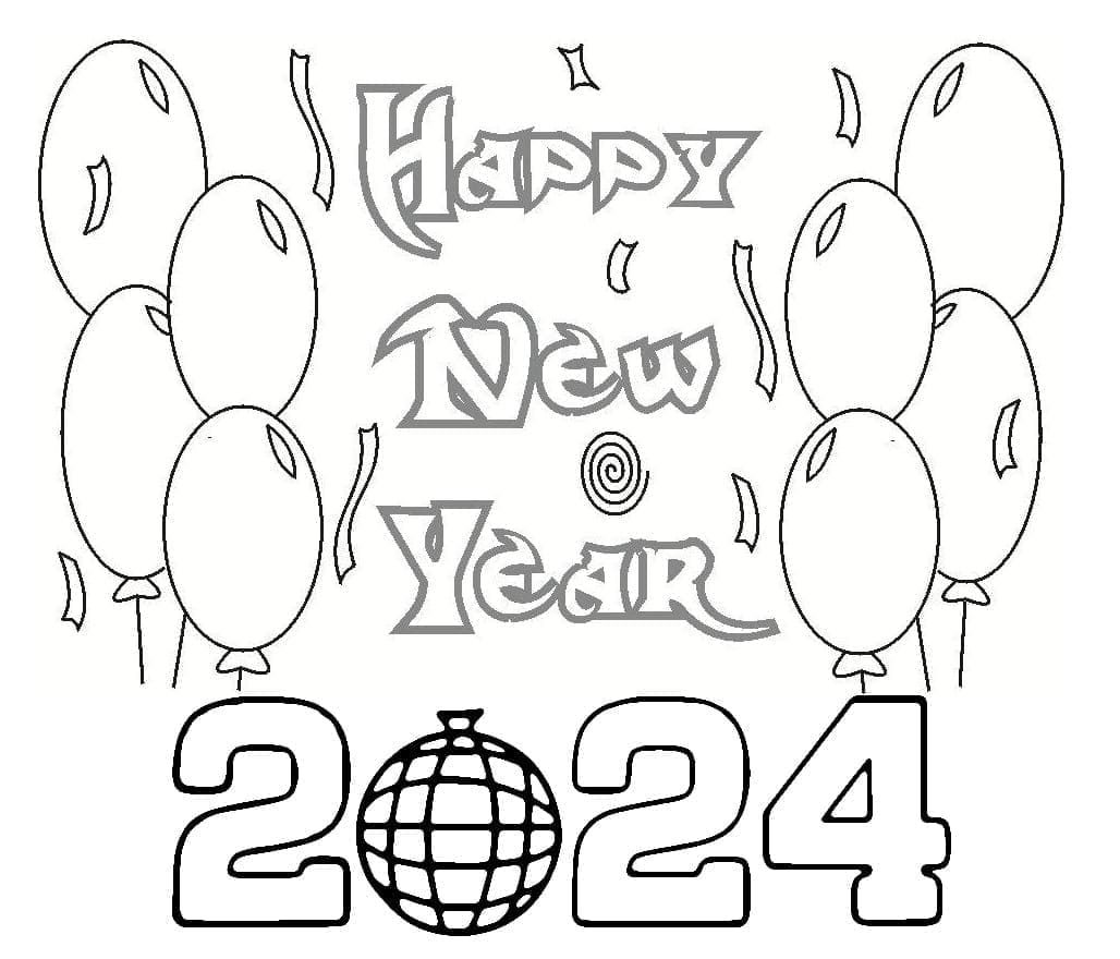 Раскраска Новый год 2024 (8)