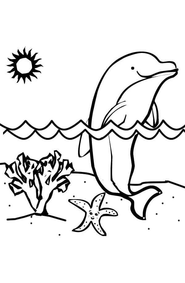 Раскраска Очаровательный дельфин 4