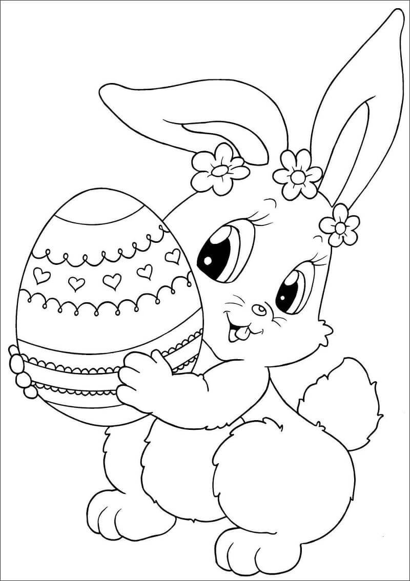 Раскраска пасхальный кролик 3