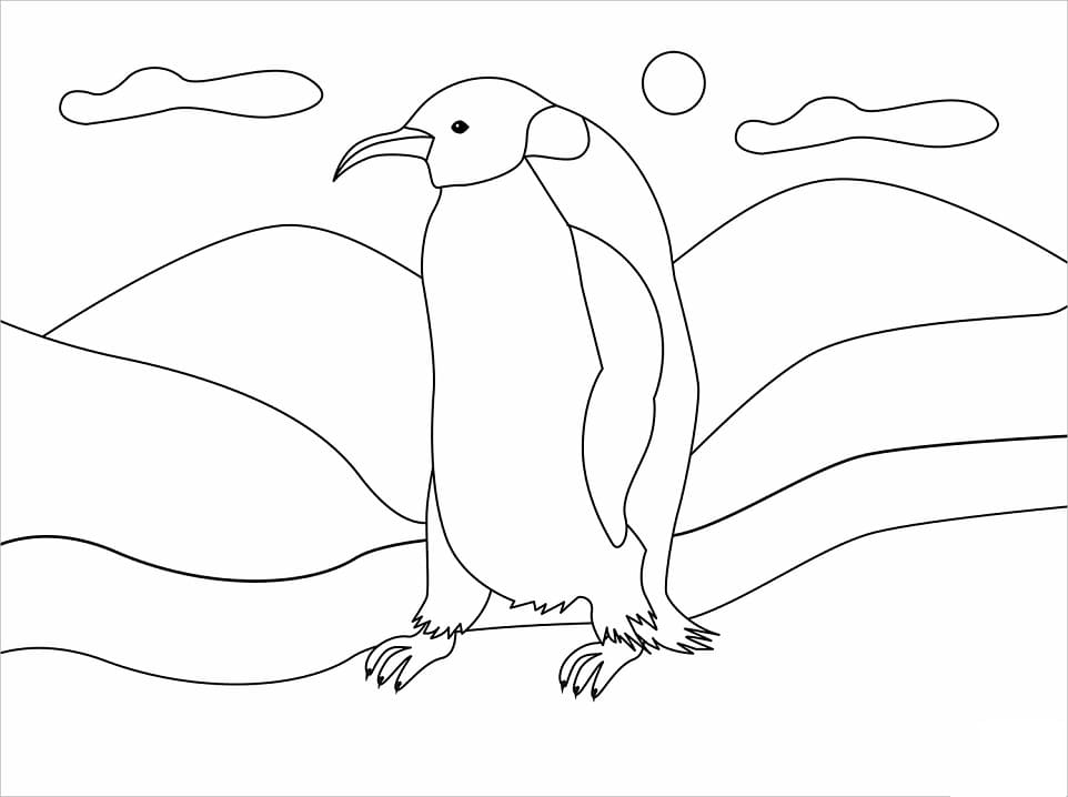 Раскраска пингвин 1
