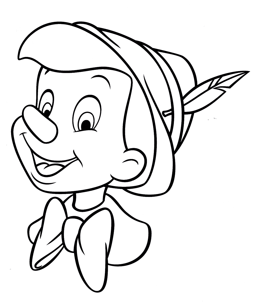 Раскраска Пиноккио счастливым 4