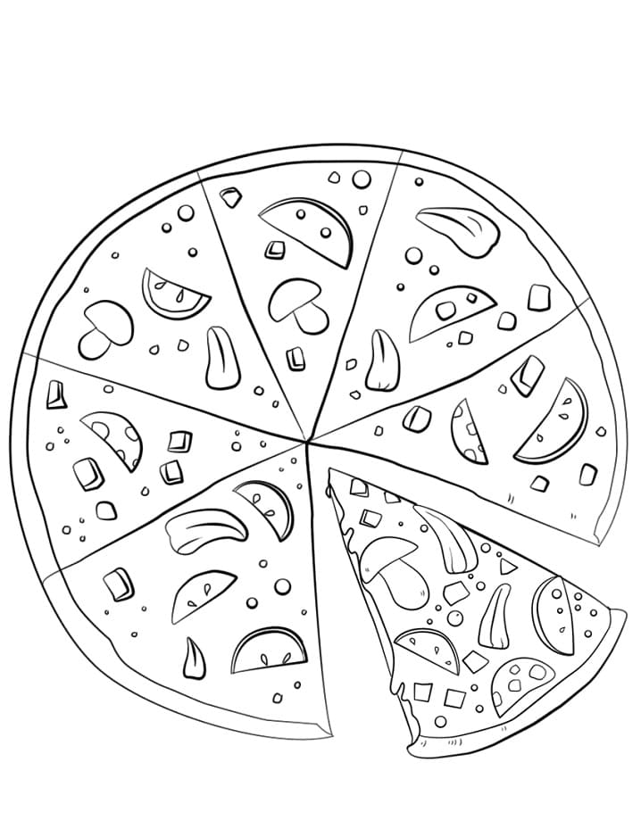 Раскраска Пицца 4