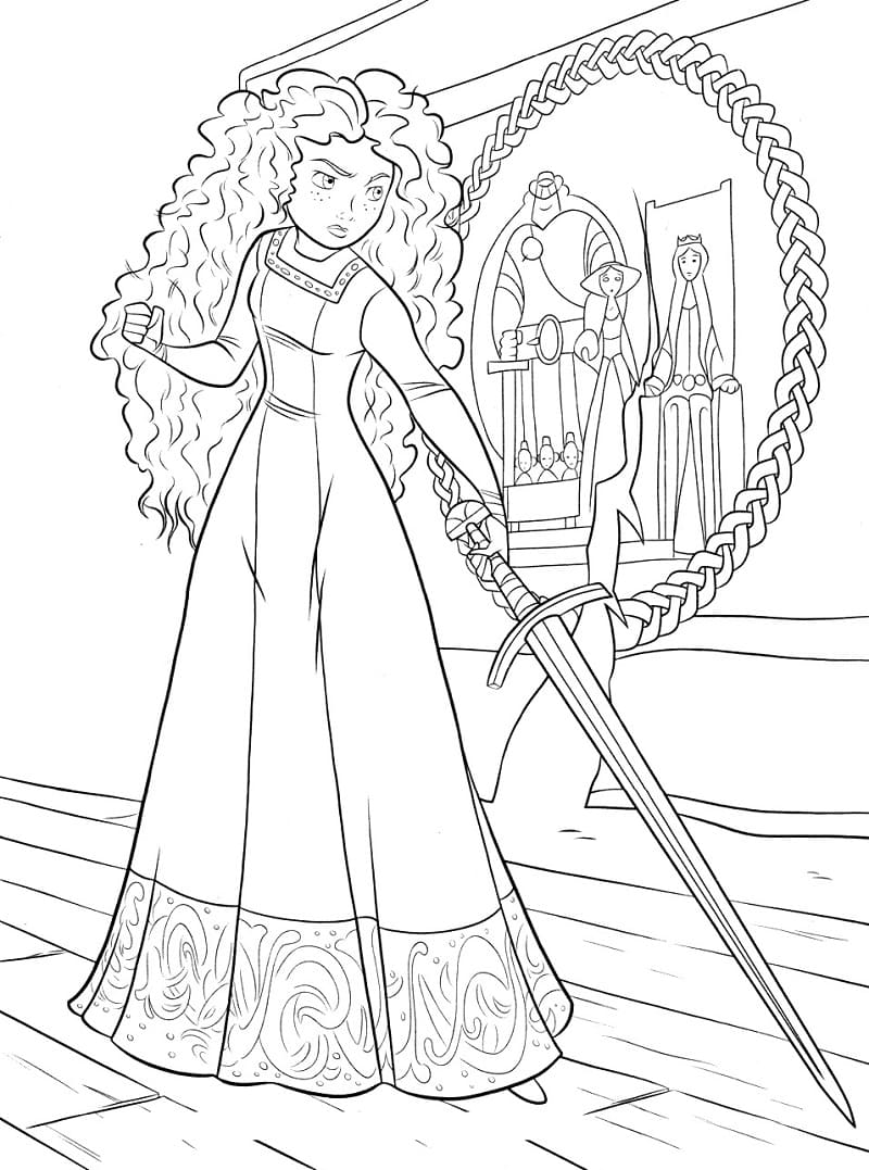 Раскраска Принцесса Мерида (12)