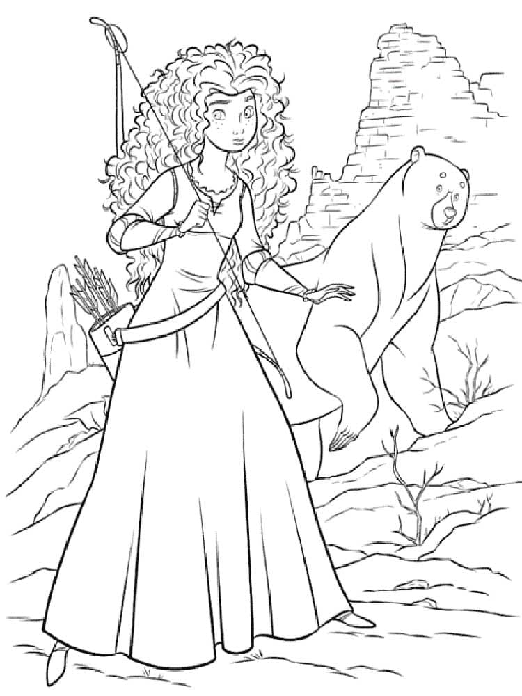 Раскраска Принцесса Мерида (2)