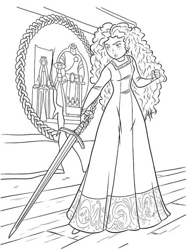 Раскраска Принцесса Мерида (3)