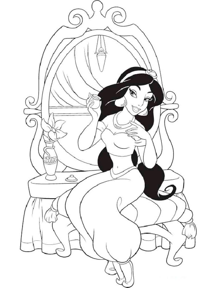 Раскраска Принцесса Жасмин (8)
