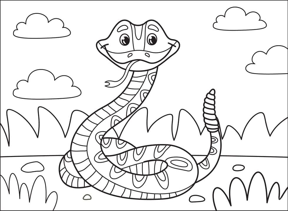 Раскраска Счастливая змея 4