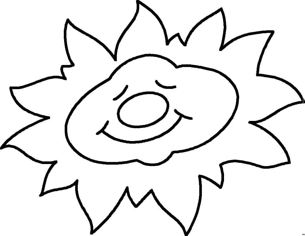 Раскраска счастливое солнце 1