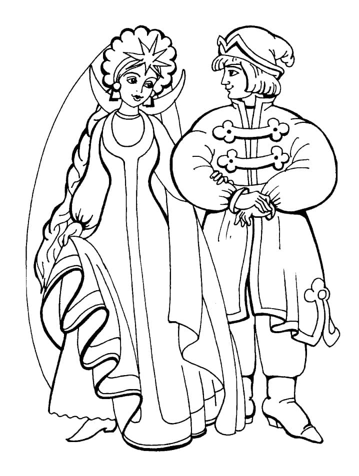 Раскраска Сказка о царе Салтане 9