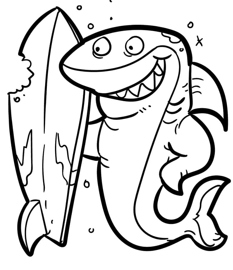Раскраска Смешная Акула 1