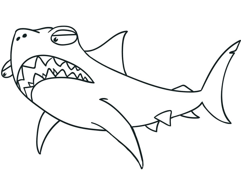 Раскраска Смешная Акула 2