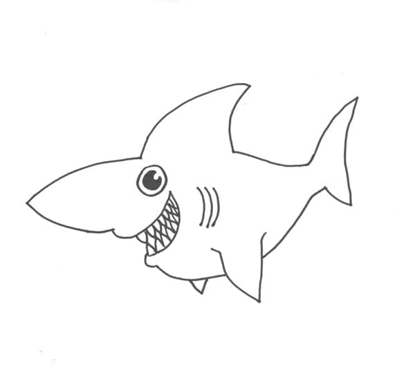 Раскраска Смешная Акула 3