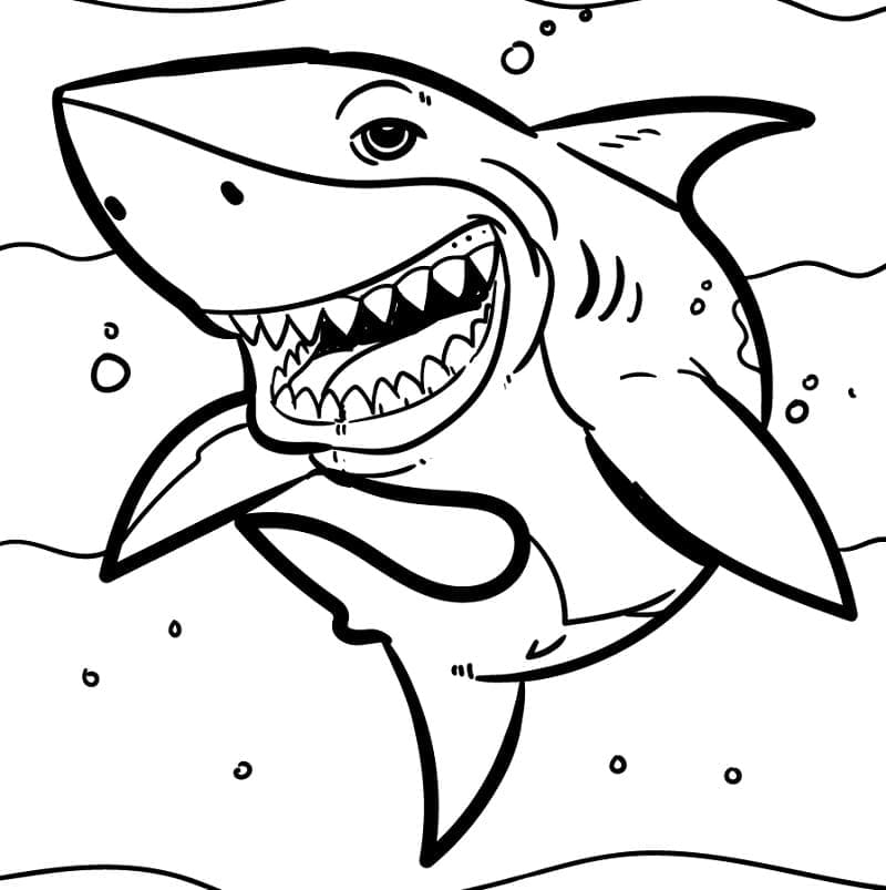 Раскраска Смешная Акула 4
