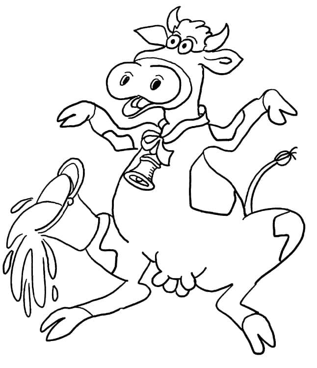 Раскраска Смешная корова 1