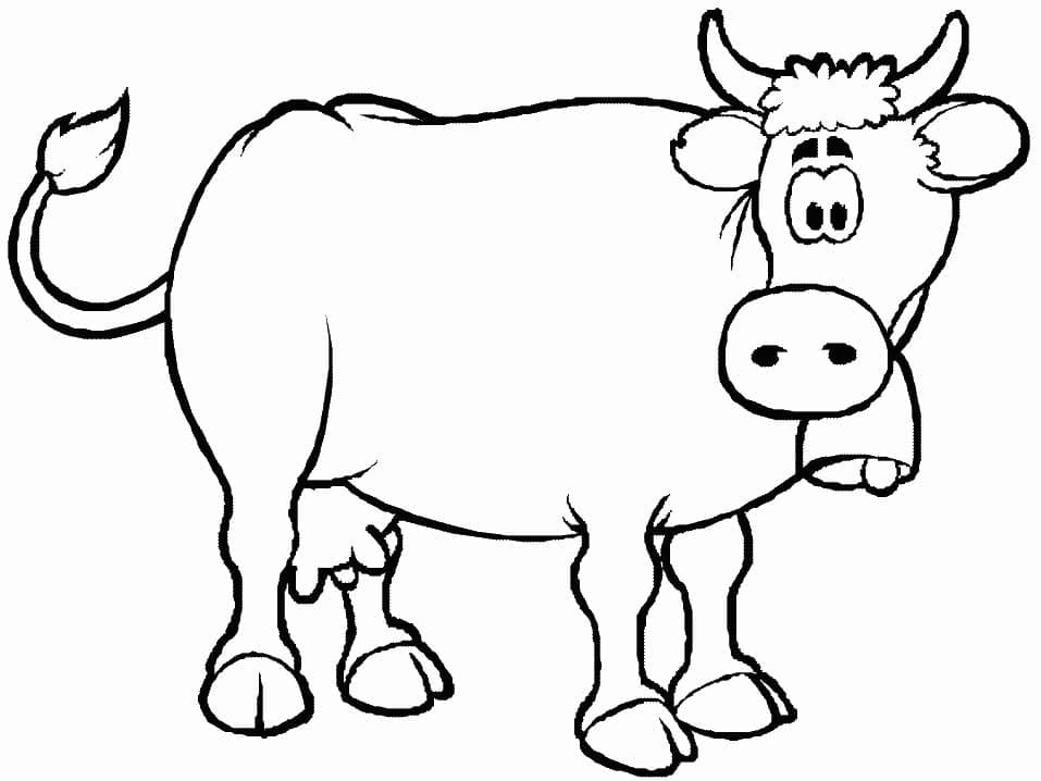 Раскраска Смешная корова 4