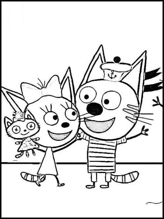 Раскраска Три кота 4
