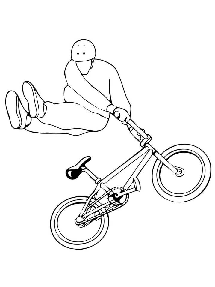 Раскраска Велосипедный трюк Bmx “тейлвип”
