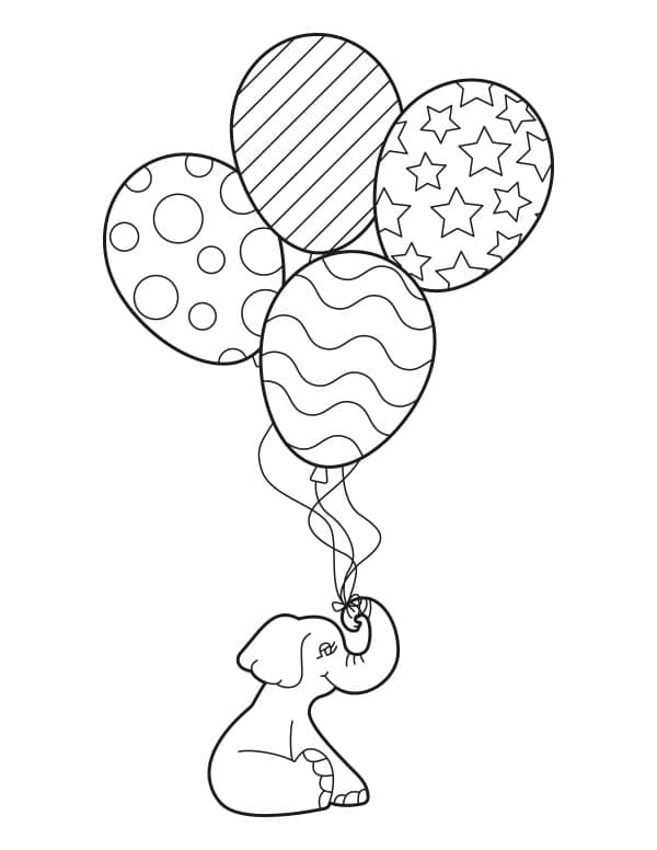 Раскраска Воздушный шарик 10