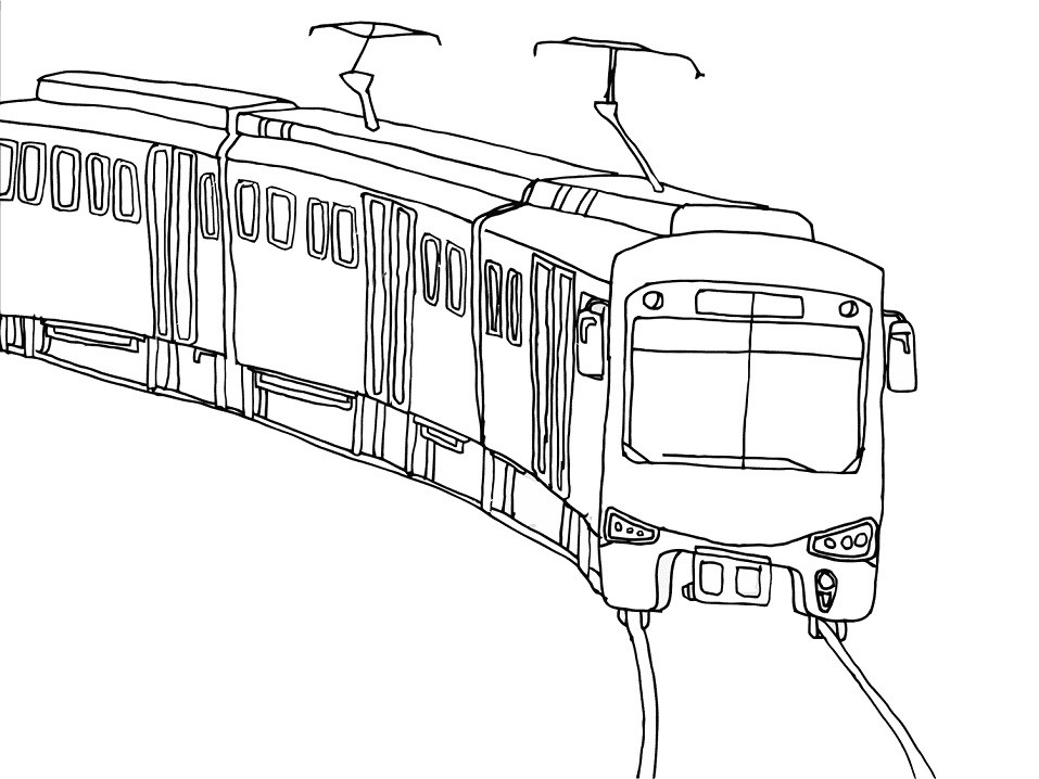 Раскраска Городской поезд